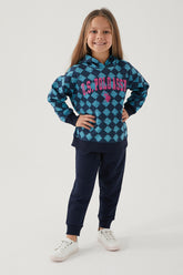 U.S. Polo Kids Girls Pajamas Two Pieces Set Three Thread Raised